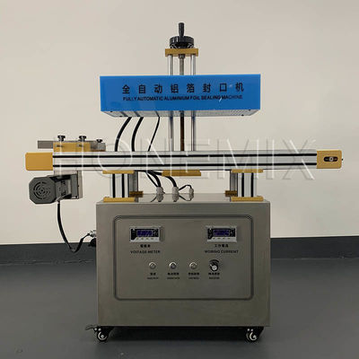 เครื่องบรรจุซองครึ่งอัตโนมัติ 3KW อลูมิเนียมฟอยล์ซีลเลอร์สําหรับหัวขวด