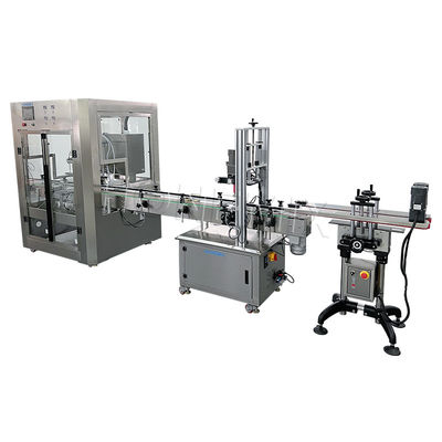 เครื่องเติมน้ําเหลวขวดซอส 220 วอลต์ เครื่องควบคุม PLC การออกแบบกันรั่ว